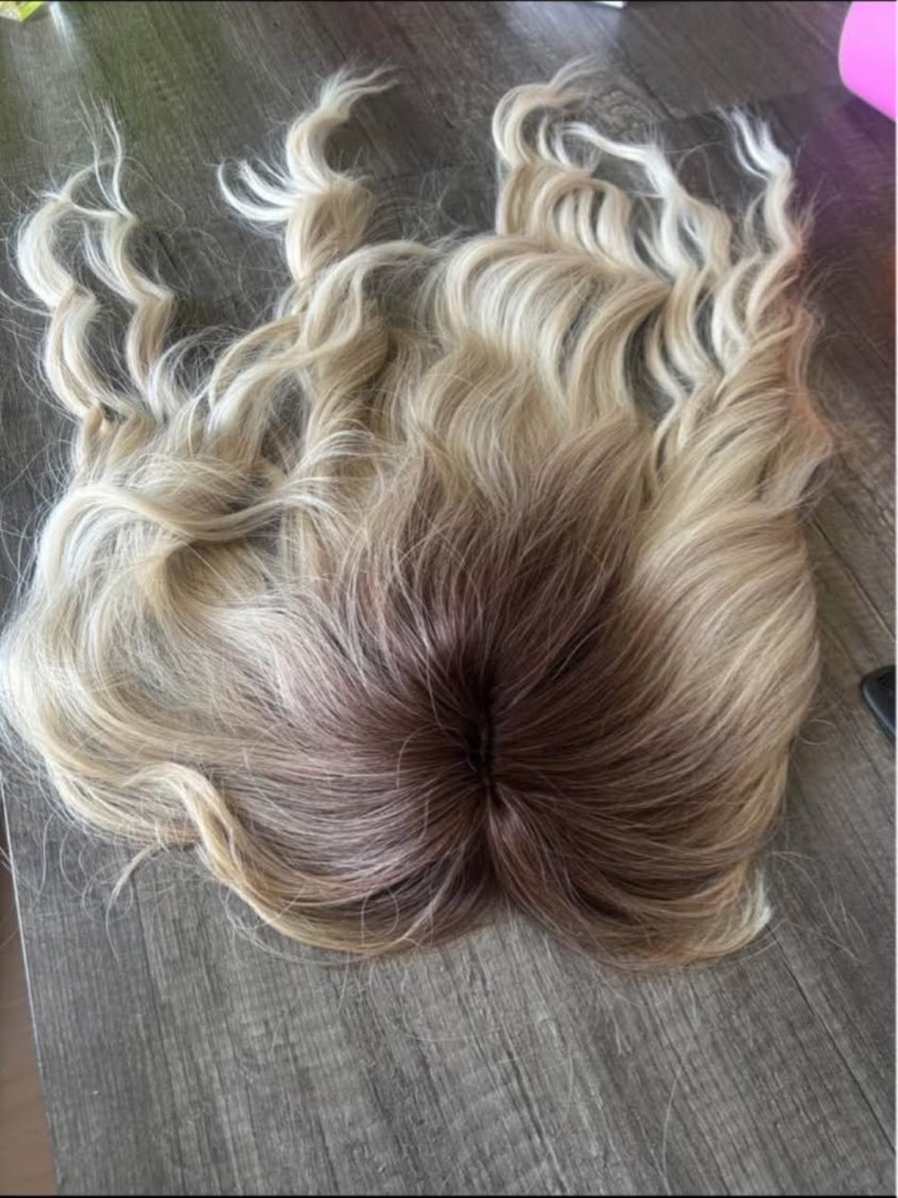 Blonde Rooted Hair Topper - Natural Blonde with Dark Roots- Synthetic